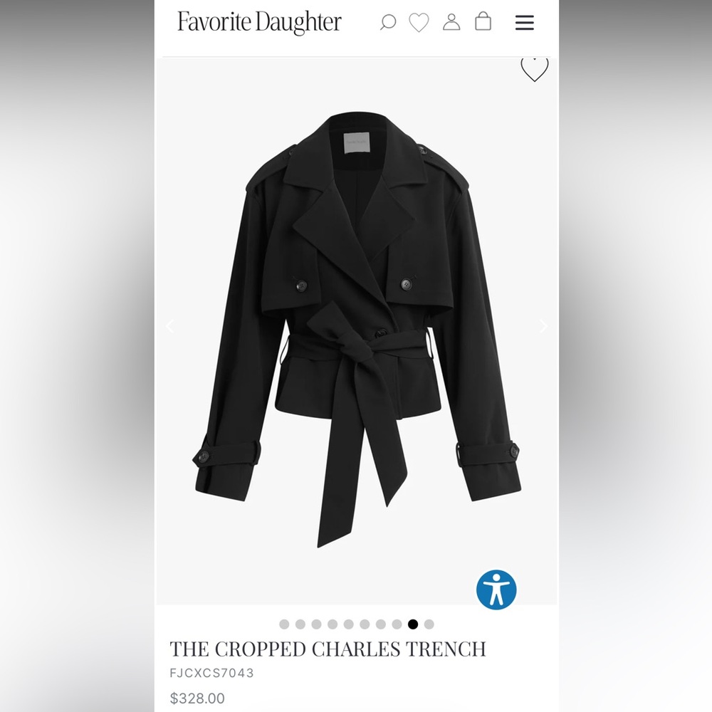 Favorite Daughter Cropped Charles Black Trench Coat